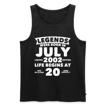 20. Geburtstag Juli Jahrgang 2002 Geschenkidee - Männer Premium Bio Tank Top - Schwarz - Vorne - Michal (187cm)