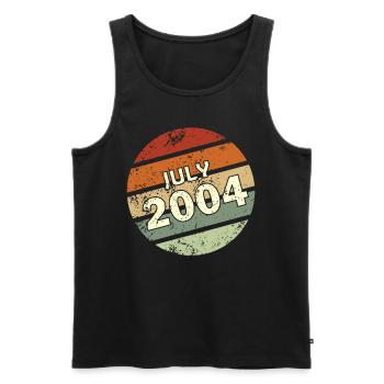 18th birthday July vintage 2004 gift idea - Men's Premium Organic Tank Top - black - Front - AI Model Male 178 light (178cm)