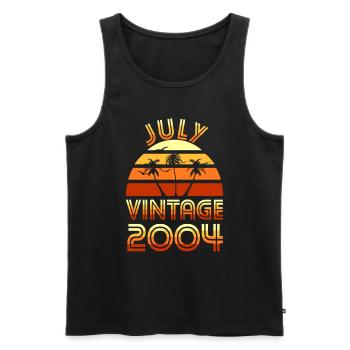 18th birthday July vintage 2004 gift idea - Men's Premium Organic Tank Top - black - Front - AI Model Male 178 light (178cm)