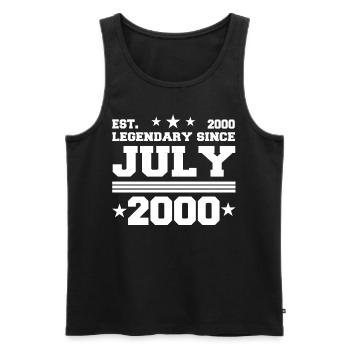 22. Geburtstag Juli Jahrgang 2000 Geschenkidee - Männer Premium Bio Tank Top - Schwarz - Vorne - Michal (187cm)