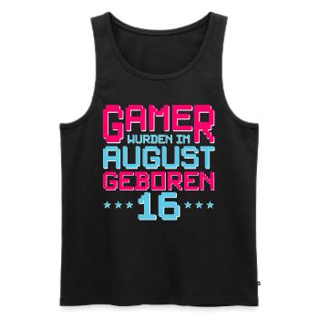 16. Geburtstag August Jahrgang 2006 Gamer - Männer Premium Bio Tank Top - Schwarz - Vorne - Michal (187cm)