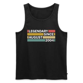18ème anniversaire Août millésime 2004 idée cadeau - Débardeur bio Premium Homme - noir - Devant - Michal (187cm)
