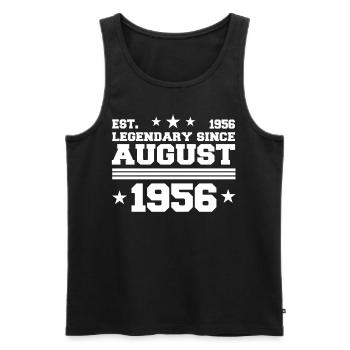 66. Geburtstag August Jahrgang 1956 Geschenkidee - Männer Premium Bio Tank Top - Schwarz - Vorne - Michal (187cm)