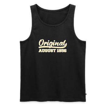 66. Geburtstag August Jahrgang 1956 Geschenkidee - Männer Premium Bio Tank Top - Schwarz - Vorne - Michal (187cm)