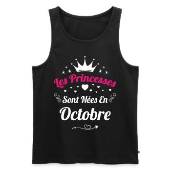 Les Princesses Sont Nées En Octobre Anniversaire - Débardeur bio Premium Homme - noir - Devant - Michal (187cm)