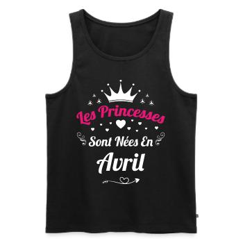 Les Princesses Sont Nées En Avril Anniversaire - Débardeur bio Premium Homme - noir - Devant - Michal (187cm)