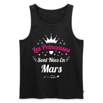 Les Princesses Sont Nées En Mars Anniversaire - Débardeur bio Premium Homme - noir - Devant - Michal (187cm)
