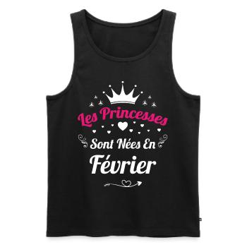 Les Princesses Sont Nées En Février Anniversaire - Débardeur bio Premium Homme - noir - Devant - Michal (187cm)