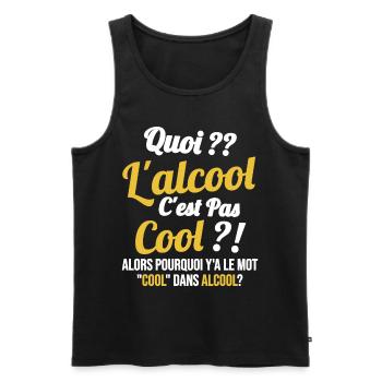 Quoi L'alcool C'est Pas Cool Humour Alcool - Débardeur bio Premium Homme - noir - Devant - AI Model Male 178 light (178cm)