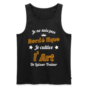 Pas Bordélique l'art De Laisser Traîner Humour - Débardeur bio Premium Homme - noir - Devant - AI Model Male 178 light (178cm)