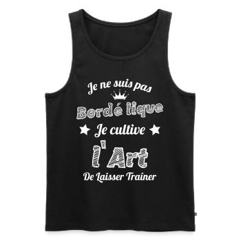 Pas Bordélique l'art De Laisser Traîner Humour - Débardeur bio Premium Homme - noir - Devant - AI Model Male 178 light (178cm)