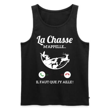 La Chasse m'appelle faut que j'y aille ! - Débardeur bio Premium Homme - noir - Devant - Michal (187cm)
