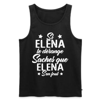 Si Elena te dérange saches que Elena s en fout - Débardeur bio Premium Homme - noir - Devant - AI Model Male 178 light (178cm)