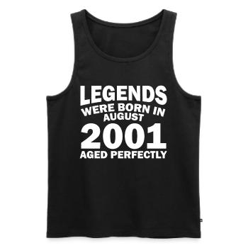 21. Geburtstag August Jahrgang 2001 Geschenkidee - Männer Premium Bio Tank Top - Schwarz - Vorne - Michal (187cm)