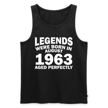 59. Geburtstag August Jahrgang 1963 Geschenkidee - Männer Premium Bio Tank Top - Schwarz - Vorne - Michal (187cm)
