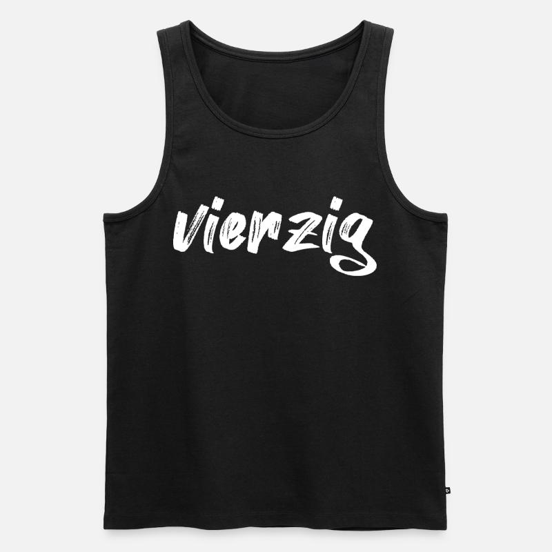 vierzig 40 Schriftzug - Männer Premium Bio Tank Top - Schwarz