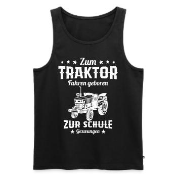 Né pour conduire un tracteur humour cadeau - Débardeur bio Premium Homme - noir - Devant - Michal (187cm)