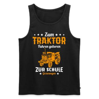 Né pour conduire un tracteur humour cadeau - Débardeur bio Premium Homme - noir - Devant - Michal (187cm)