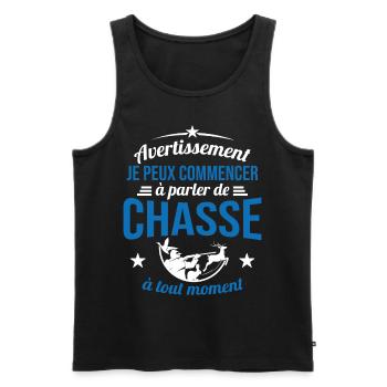 Parler De Chasse à Tout Moment Cadeau Chasseur - Débardeur bio Premium Homme - noir - Devant - AI Model Male 178 light (178cm)