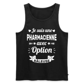 Je suis une pharmacienne avec option râleuse - Débardeur bio Premium Homme - noir - Devant - AI Model Male 178 light (178cm)