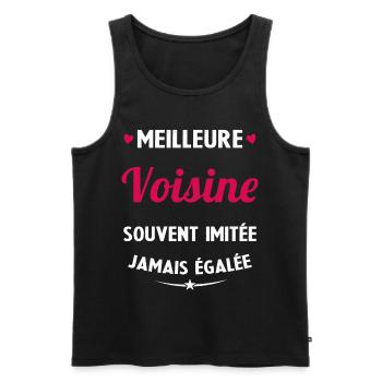 Meilleure voisine souvent imitée jamais égalée - Débardeur bio Premium Homme - noir - Devant - Michal (187cm)