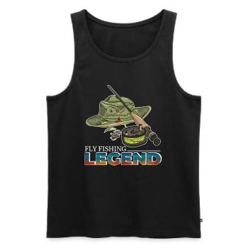 Fliegen Fischer Legende der grosse Forellen fischt - Männer Premium Bio Tank Top - Schwarz - Vorne - Michal (187cm)