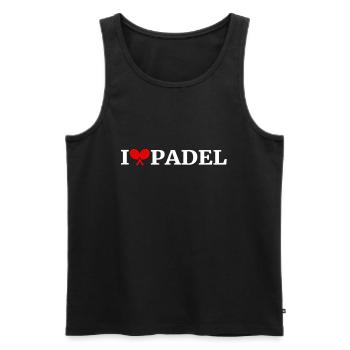 Ich Liebe Padel für Padel Spieler die ihren Sport - Männer Premium Bio Tank Top - Schwarz - Vorne - Michal (187cm)