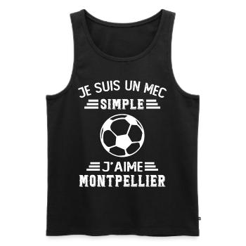 je suis un mec simple j aime Montpellier - Débardeur bio Premium Homme - noir - Devant - Michal (187cm)