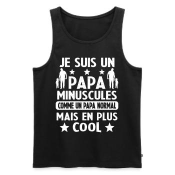 Je suis un papa Minuscules Humour Cadeau - Débardeur bio Premium Homme - noir - Devant - Michal (187cm)