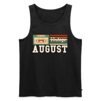 72. Geburtstag August Jahrgang 1950 Geschenkidee - Männer Premium Bio Tank Top - Schwarz - Vorne - Michal (187cm)