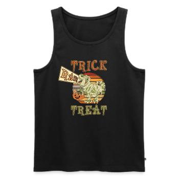 Halloween Trick Rawr Treat Dino Dinosaur Dicton - Débardeur bio Premium Homme - noir - Devant - Michal (187cm)
