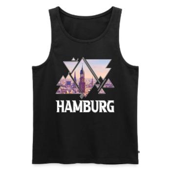 Hambourg Allemagne city skyline home love - Débardeur bio Premium Homme - noir - Devant - Michal (187cm)