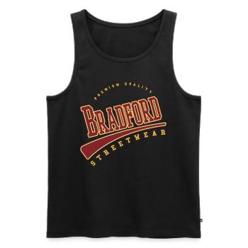 Bradford England UK College High School Style - Men's Premium Organic Tank Top - black - Front - Michal (187cm)