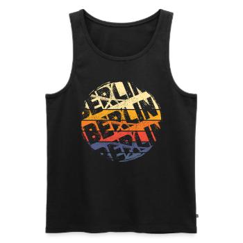Berlin Germany City Vintage Retro Skyline - Men's Premium Organic Tank Top - black - Front - AI Model Male 178 light (178cm)