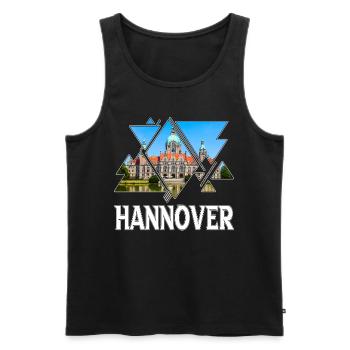 Hanovre Allemagne Ville Skyline Home Love - Débardeur bio Premium Homme - noir - Devant - Michal (187cm)