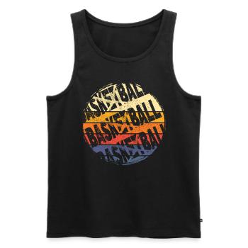 Basketball Sport Vintage Retro Bunt Basketballer - Männer Premium Bio Tank Top - Schwarz - Vorne - Michal (187cm)