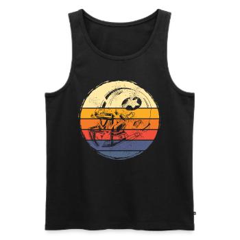 American Football Helm Vintage Retro USA Sport - Männer Premium Bio Tank Top - Schwarz - Vorne - Michal (187cm)