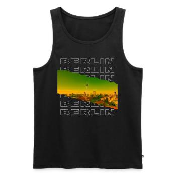 Berlin Deutschland Stadt Skyline Heimat Liebe - Männer Premium Bio Tank Top - Schwarz - Vorne - Michal (187cm)