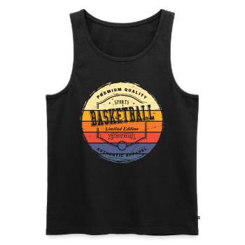 Basketball Sport Vintage Retro Bunt Basketballer - Männer Premium Bio Tank Top - Schwarz - Vorne - Michal (187cm)