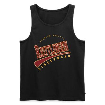 Reutlingen Germany College High School Style - Men's Premium Organic Tank Top - black - Front - Michal (187cm)