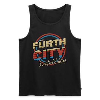 Fürth Germany City Font 80s style - Men's Premium Organic Tank Top - black - Front - AI Model Male 178 light (178cm)
