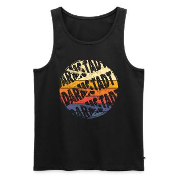 Darmstadt Germany City Vintage Retro Skyline - Men's Premium Organic Tank Top - black - Front - Michal (187cm)