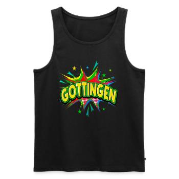 Göttingen Germany City Pop Art Comic Art - Men's Premium Organic Tank Top - black - Front - AI Model Male 178 light (178cm)