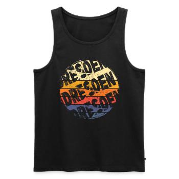 Dresden Germany City Vintage Retro Skyline - Men's Premium Organic Tank Top - black - Front - AI Model Male 178 light (178cm)