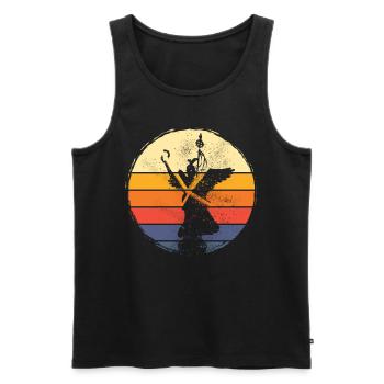 Berlin Germany City Skyline Vintage Retro - Men's Premium Organic Tank Top - black - Front - Michal (187cm)
