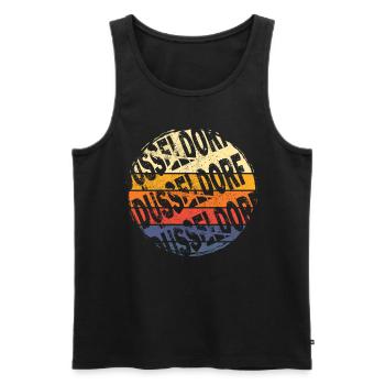 Dusseldorf Germany City Vintage Retro Skyline - Men's Premium Organic Tank Top - black - Front - Michal (187cm)