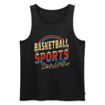 Basketball Sports Font 80s Style Player - Men's Premium Organic Tank Top - black - Front - AI Model Male 178 light (178cm)