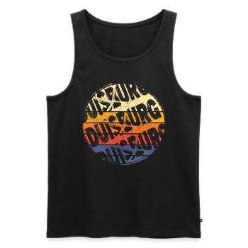 Duisburg Germany City Vintage Retro Skyline - Men's Premium Organic Tank Top - black - Front - Michal (187cm)