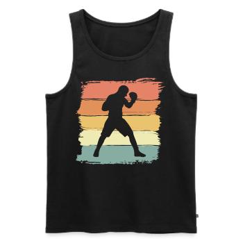 Boxen retro - Männer Premium Bio Tank Top - Schwarz - Vorne - AI Model Male 178 light (178cm)