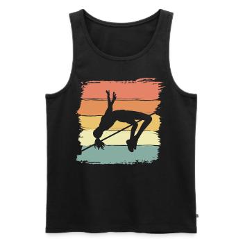 Hochsprung Frauen Hochsprung Retro - Männer Premium Bio Tank Top - Schwarz - Vorne - Michal (187cm)